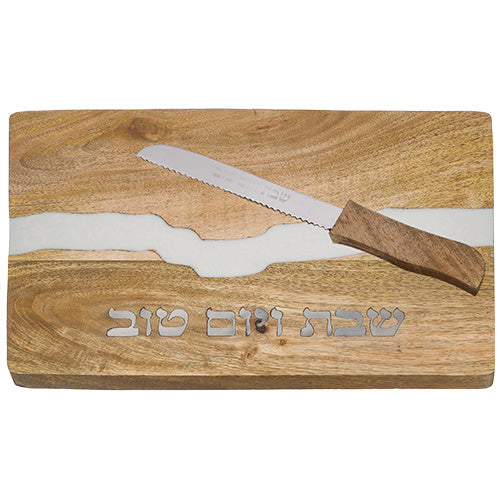 Challah Tray With Knife 41x28 cm (UK42290)