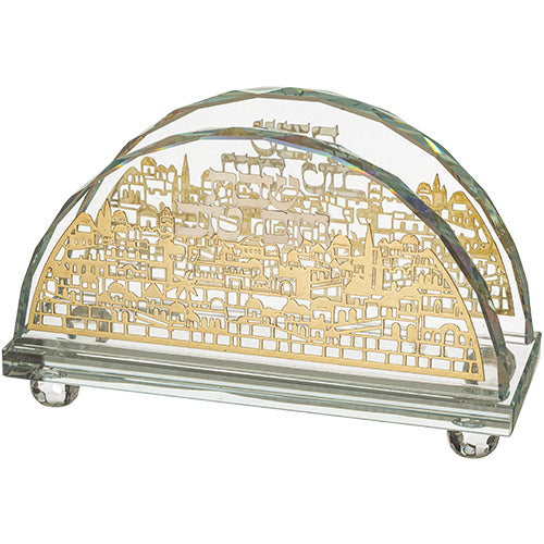 Crystal Napkin Holder with Metal Plate (UK42734)