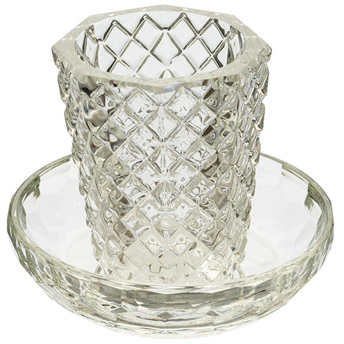 Glass Kiddush Cup 9 cm with Print contain 115ml / 3.8oz