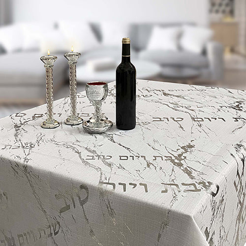 C Elegant Tablecloth 140*350 cm "Silver Marble" (UK66992)