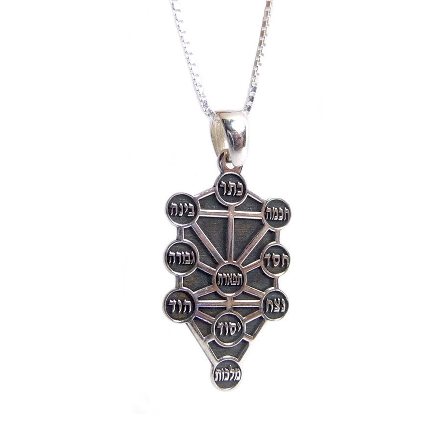 Hebrew Kabbalah Pendant | The Ten Sefirot, Pendant in The Shape of The Tree of Life | Best Friend Spiritual Gift | Father of The Bride Gift 14, image size:900x900