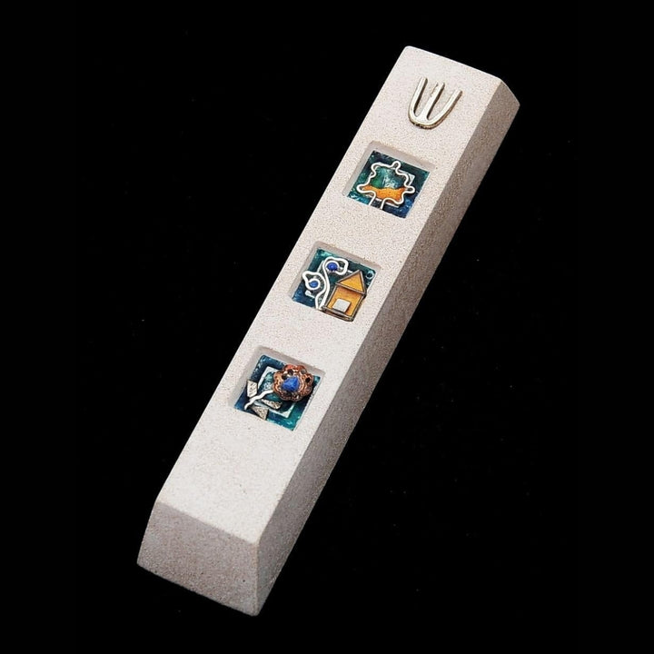 Mezuzah Case Cast Stone Jerusalem Jewish Door Mezuzah Art Design