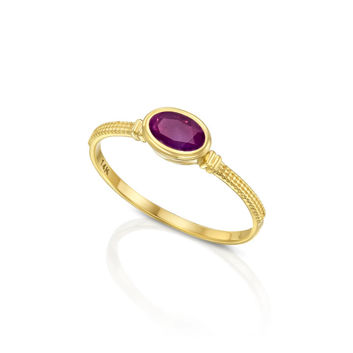 Ruby Graduation Ring 14K Gold Oval Cut Ruby , Ruby Graduation Gift, July Birthstone Ring ...