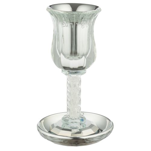 Crystal Kiddush Cup 19 cm with Stones contain 100ml / 3.4oz
