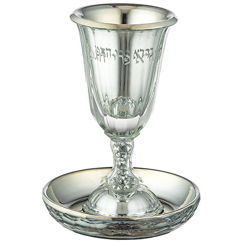 Crystal Kiddush Cup with leg 14 cm contain 100ml / 3.4oz