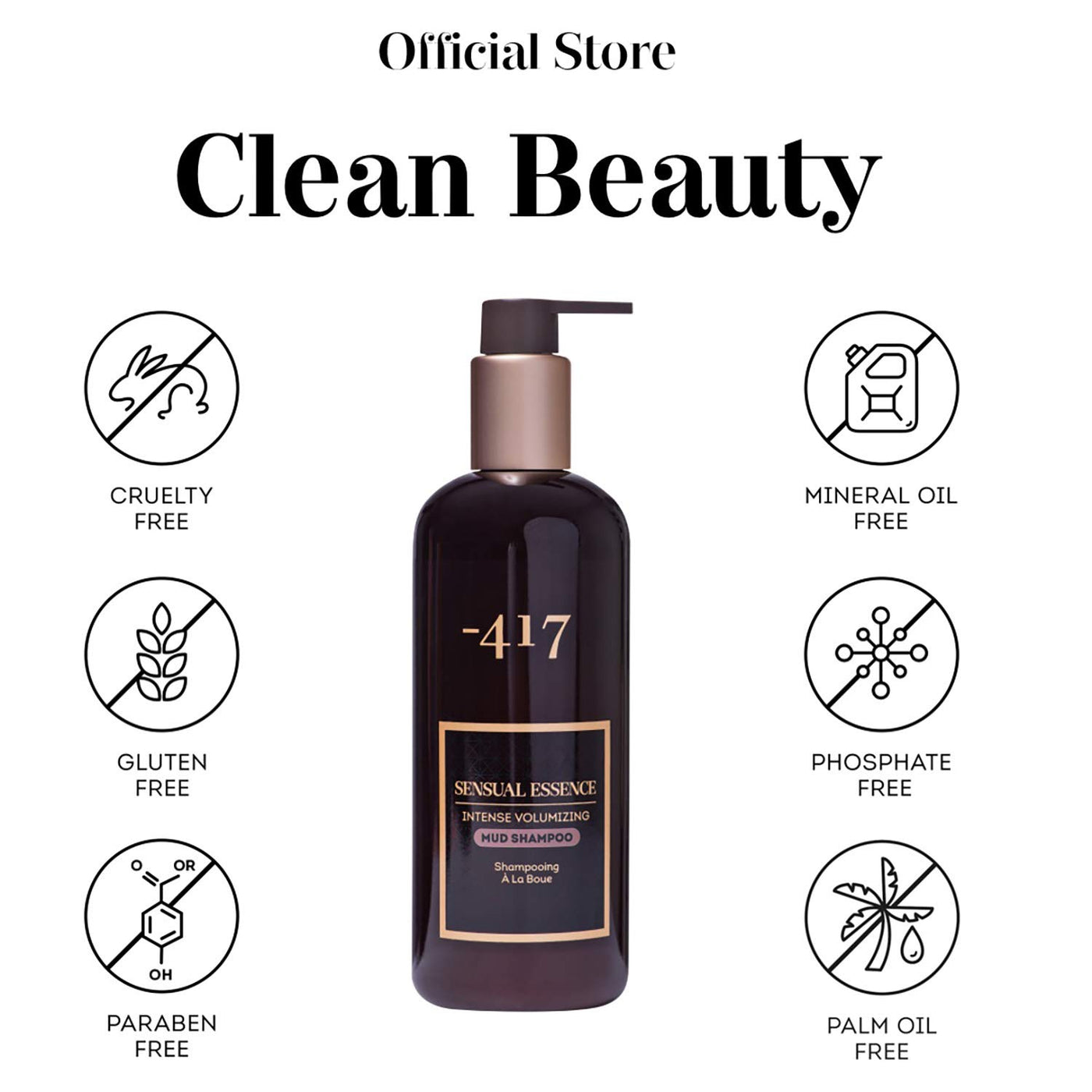 -417 Dead Sea Cosmetics Volumizing Mud Shampoo - Treat Scalp for Healthy Shiny Hair - Repair Sun Damage - with Avocado Oil and Vitamin E - Treating Dandruff & Perfect for Dry Scalp - 100% Vegan 11.83 0z