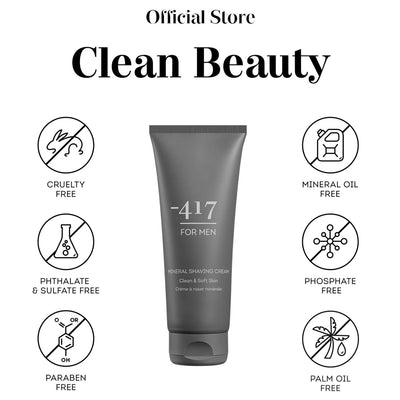 -417 Dead Sea Cosmetics Vegan Mineral Shaving Cream For Men for Close & Clean Shave With No Irritation - Suitable for All Skin Types 3.38 oz
