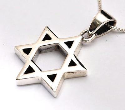 Star of David Pendant with Chain 925 Sterling Silver, Sterling Silver, No Gemstone