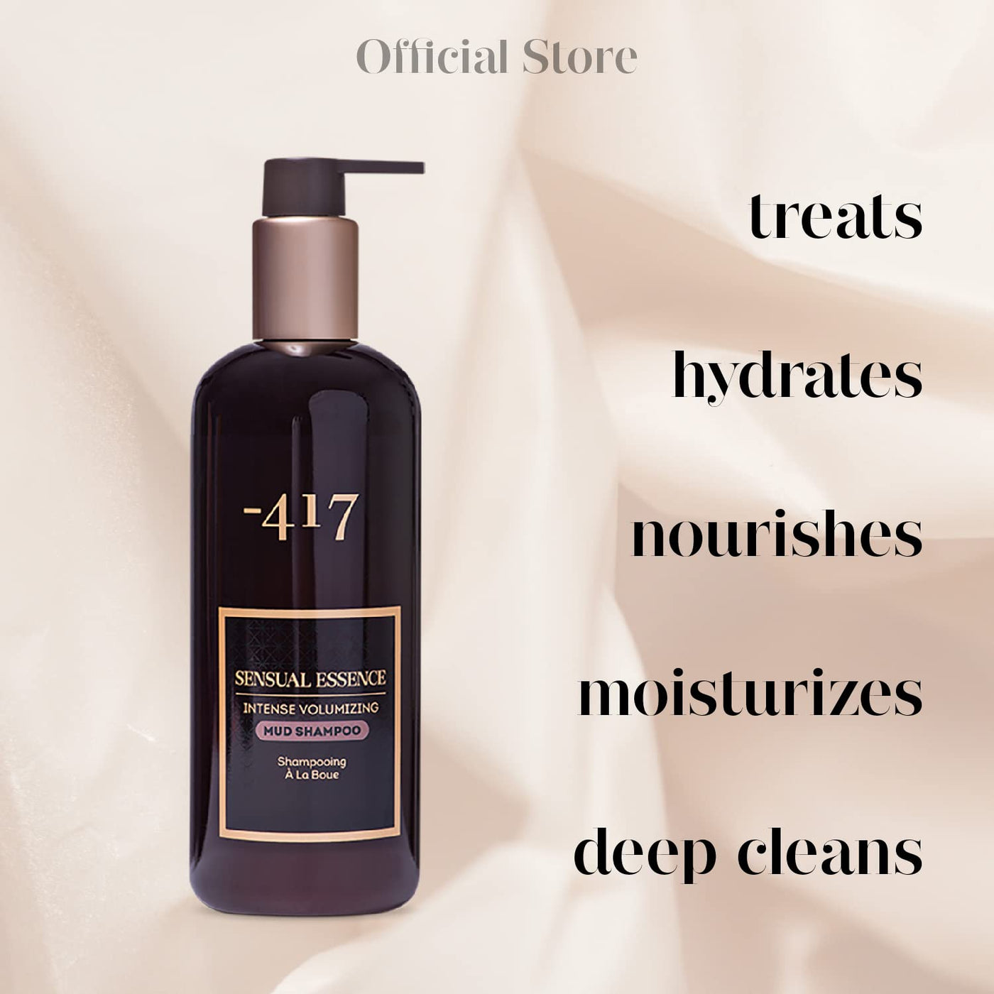 -417 Dead Sea Cosmetics Volumizing Mud Shampoo - Treat Scalp for Healthy Shiny Hair - Repair Sun Damage - with Avocado Oil and Vitamin E - Treating Dandruff & Perfect for Dry Scalp - 100% Vegan 11.83 0z