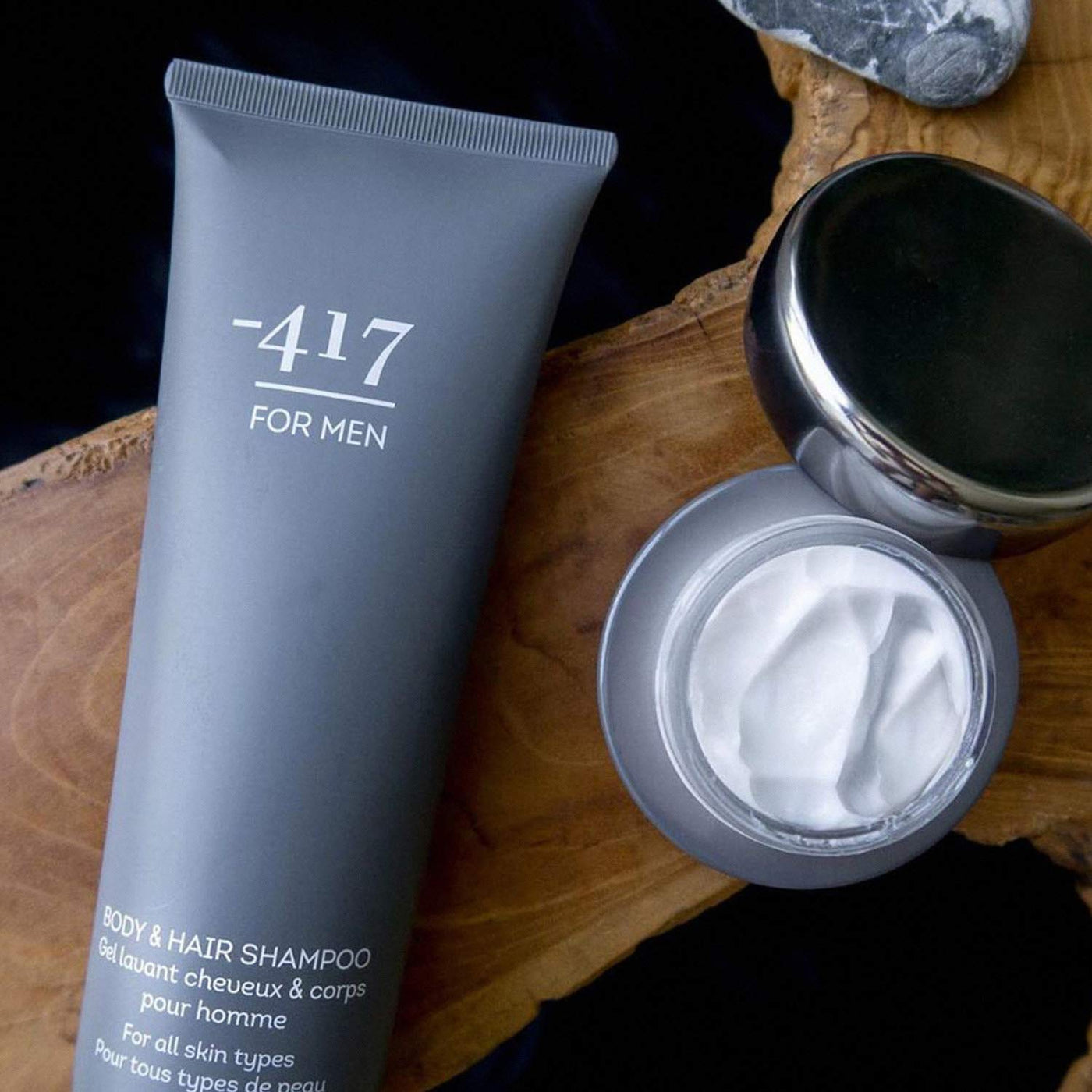 -417 Dead Sea Cosmetics Body & Hair Shampoo for Men with Shea Butter & Aloe Vera for Clean Body & Shiny Hair - Helps in Skin Rejuvenation and Hair Restore - 100% Vegan 8.4 oz