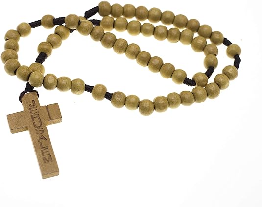 Jerusalem Olive Wood Rosary from The Holy Land Rosary Regular Wood Cross