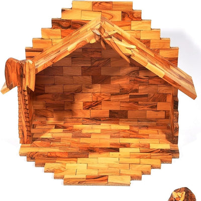 Large Crib and Nativity Set Made in Olivewood from Bethlehem