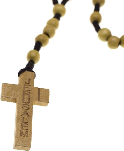 Jerusalem Olive Wood Rosary from The Holy Land Rosary Regular Wood Cross