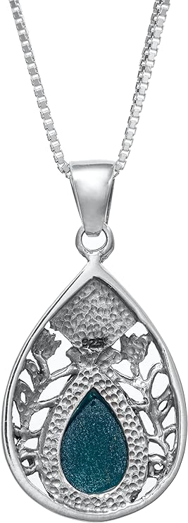 Nano Sim New Testament Silver Pendant Drop and Floral Decoration Studded with Roman Glass