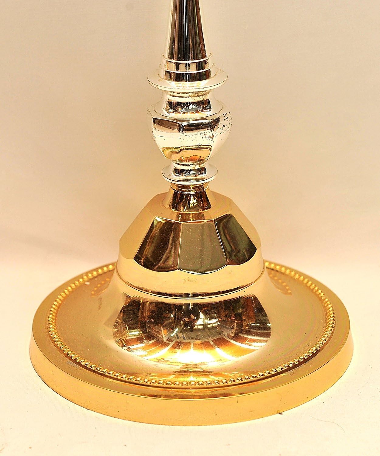 Huge Menorah Gold & Silver Plated from Holy Land Jerusalem H/86 x W/48 cm