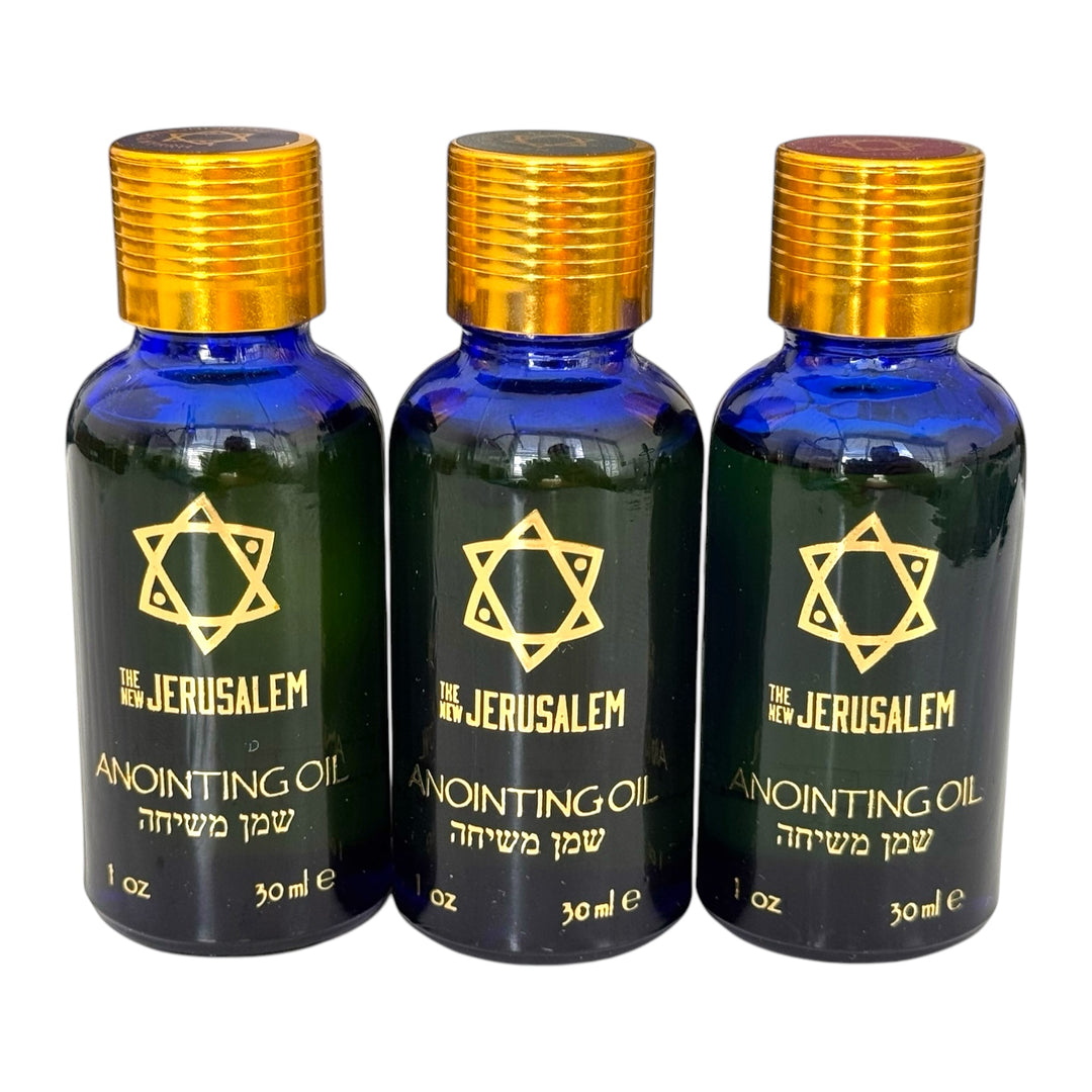 Holy Land Anointing Oil Set – Frankincense & Myrrh, Rose of Sharon, Bridal Garden – Handmade in Jerusalem with Natural Ingredients (30ml / 1 fl oz Each)