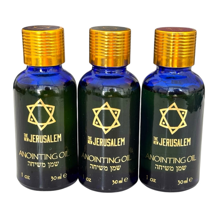 Holy Land Anointing Oil Set – Frankincense & Myrrh, Rose of Sharon, Bridal Garden – Handmade in Jerusalem with Natural Ingredients (30ml / 1 fl oz Each)