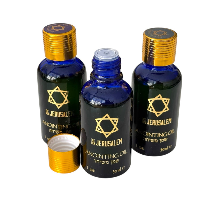 Holy Land Anointing Oil Set – Frankincense & Myrrh, Rose of Sharon, Bridal Garden – Handmade in Jerusalem with Natural Ingredients (30ml / 1 fl oz Each)