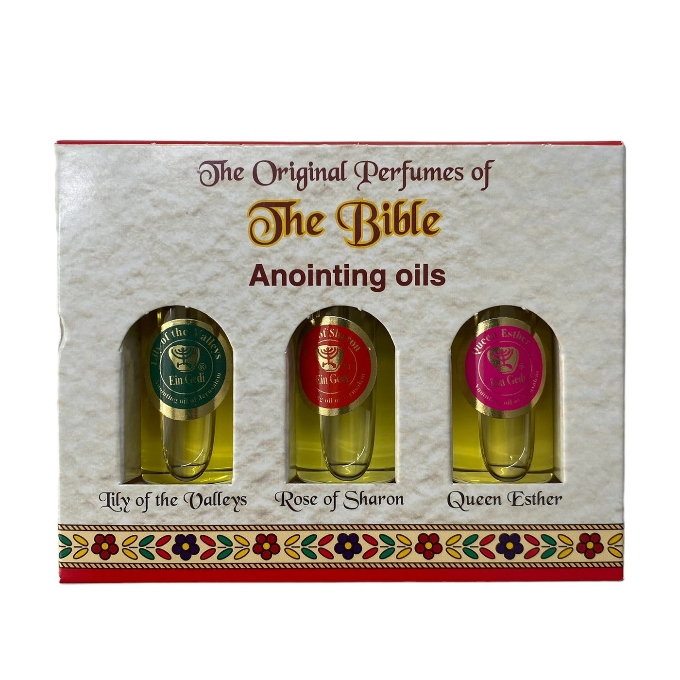 The Original Perfumes of The Bible trio pack anoiting oil from Holyland Jerusalem (Rose of sharon)