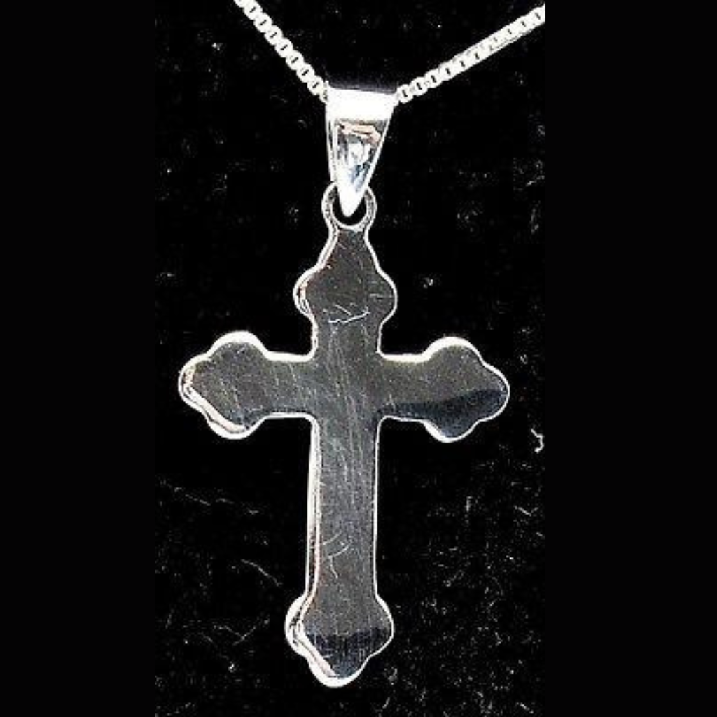 Christian Plan Cross Pendant Sterling Silver 925