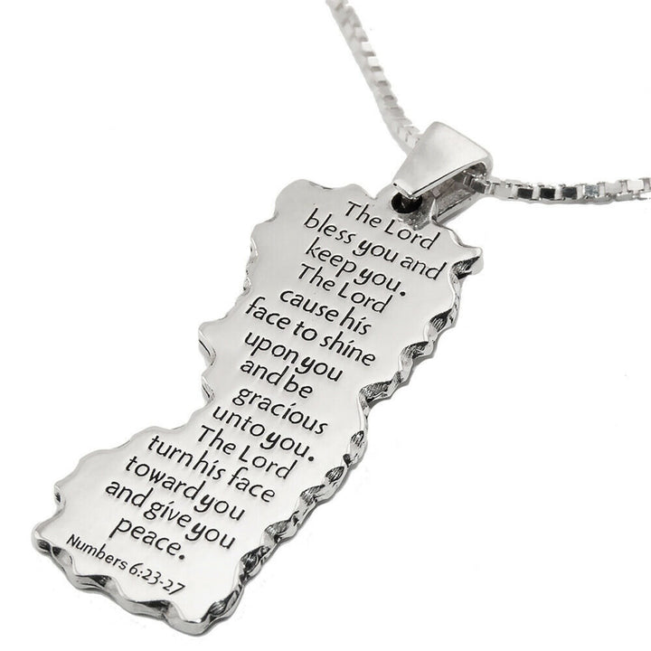 Sterling Silver Birkat Kohanim Kabbalah Pendant - Double Sided Priestly Blessing Amulet from Israel