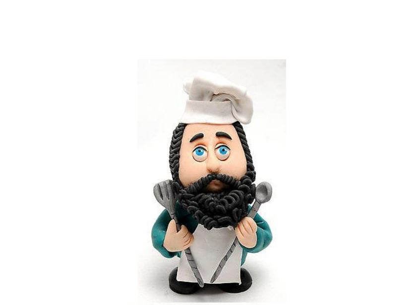 Jewish chef Figure Made of Clay Hand Made Art Designed