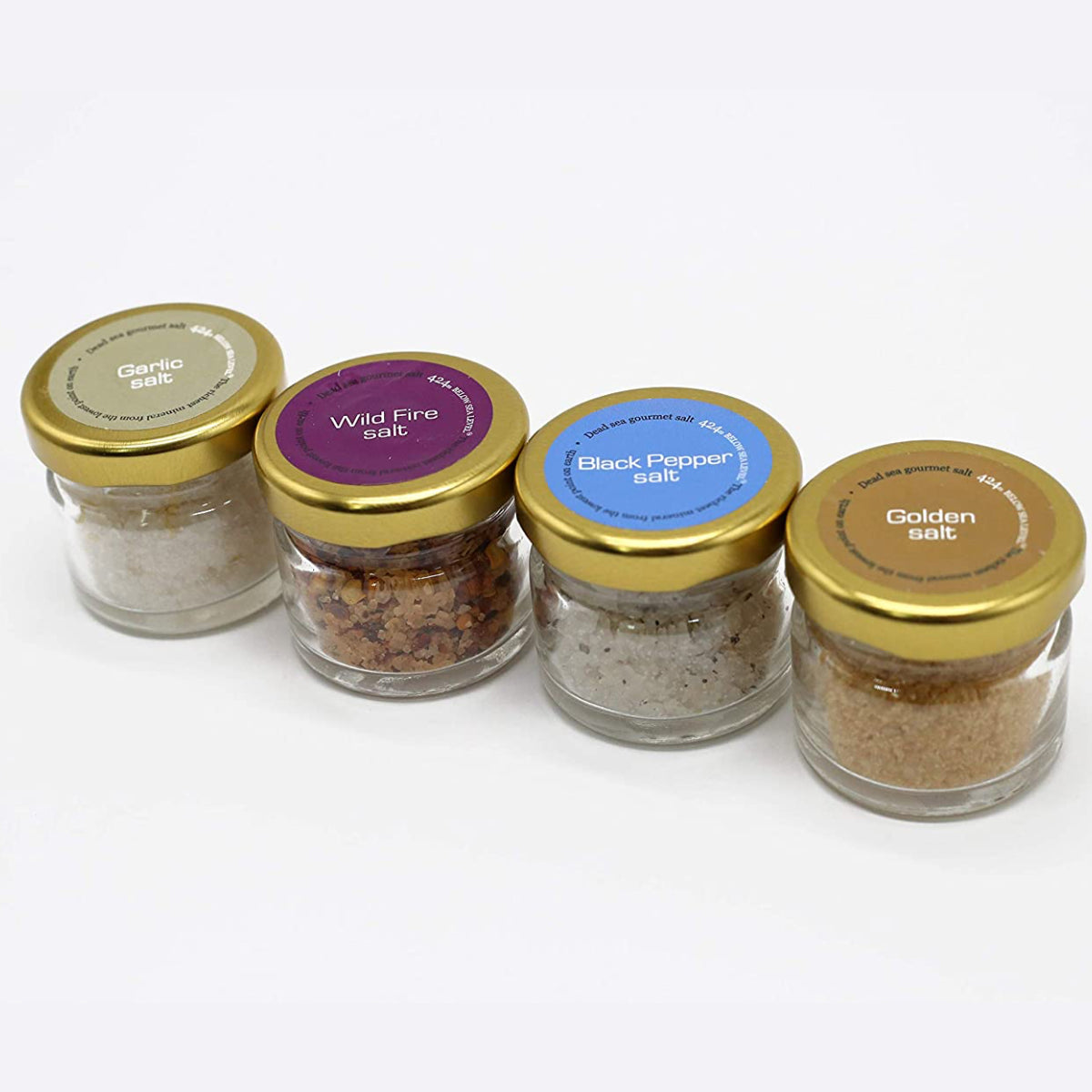 Gourmet Sea Salt 4-Pack - Organic Dead Sea Spices Salt Variety Set 0.88oz