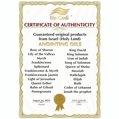 Lot of x5 King solomon Anointing Oil 7.5 ml - 1/4oz From The Holyland Jerusalem
