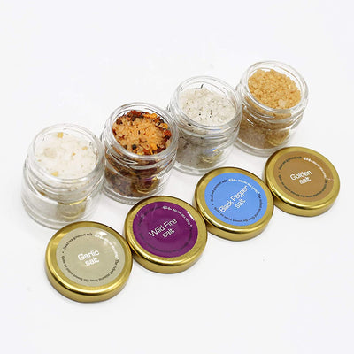 Gourmet Sea Salt Sampler 4-Pack - Organic Dead Sea Spices Salt Variety Set 0.88oz