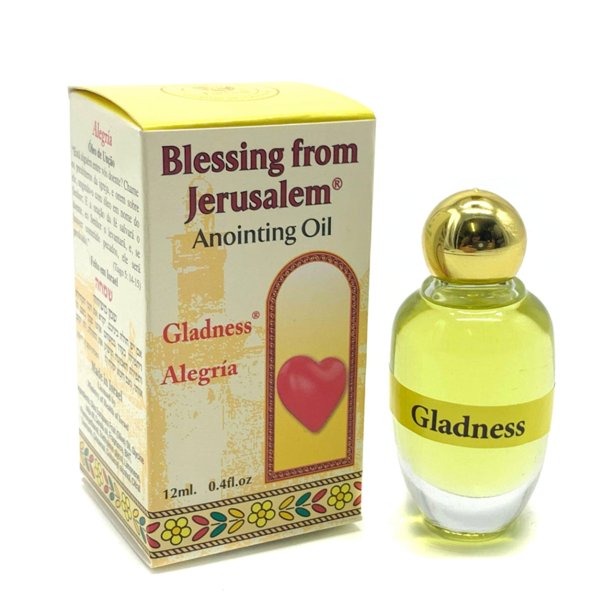 Anointing Oil Gladness 12 ml. - 0.4oz from Jerusalem Israel
