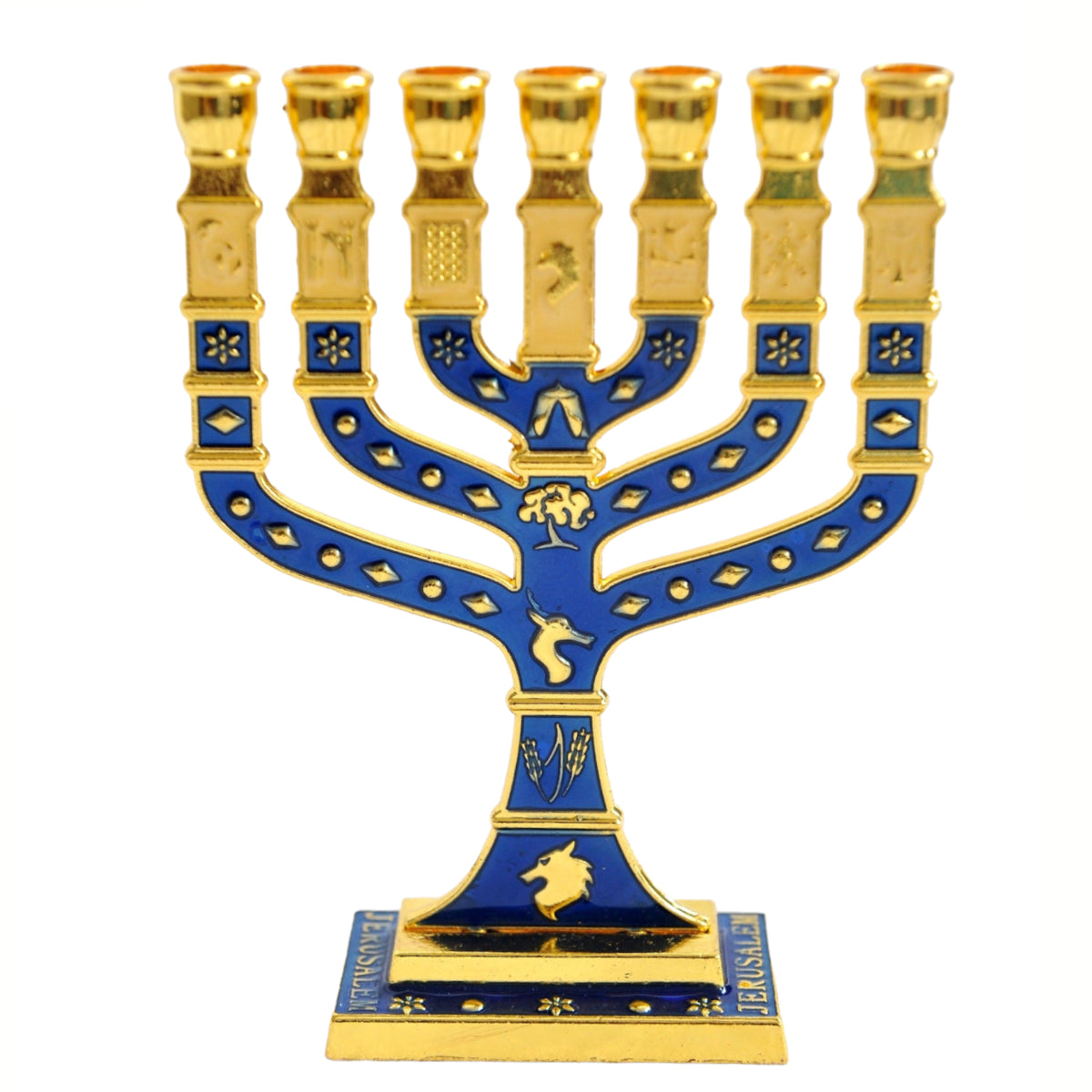 Home Blessing Kit of Messianic Tallit Prayer Shawl with a Holy kippah and a matching bag, Anointing oil 100 ml Frankincense Myrrh & Spikenard, Crystal Rosary, Olive wood Cross and Enamel 12 tribes Jewish menorah From The Holy Land Jerusalem