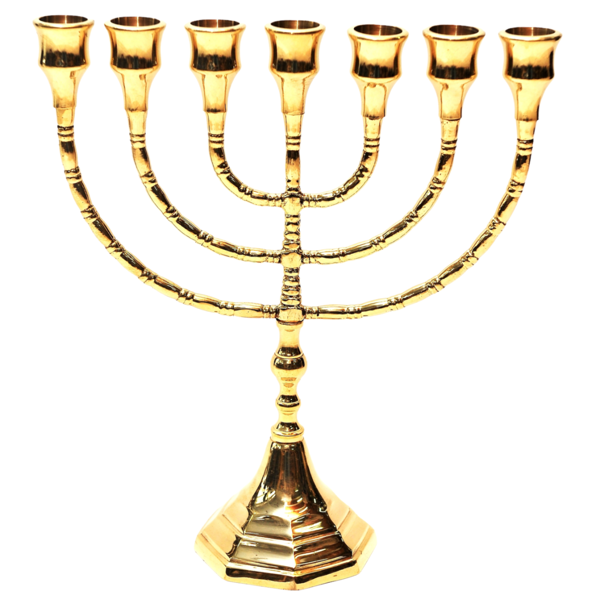 Menorah Gold Plated Candle Holder Judaica 11.8 ″ / 30 cm