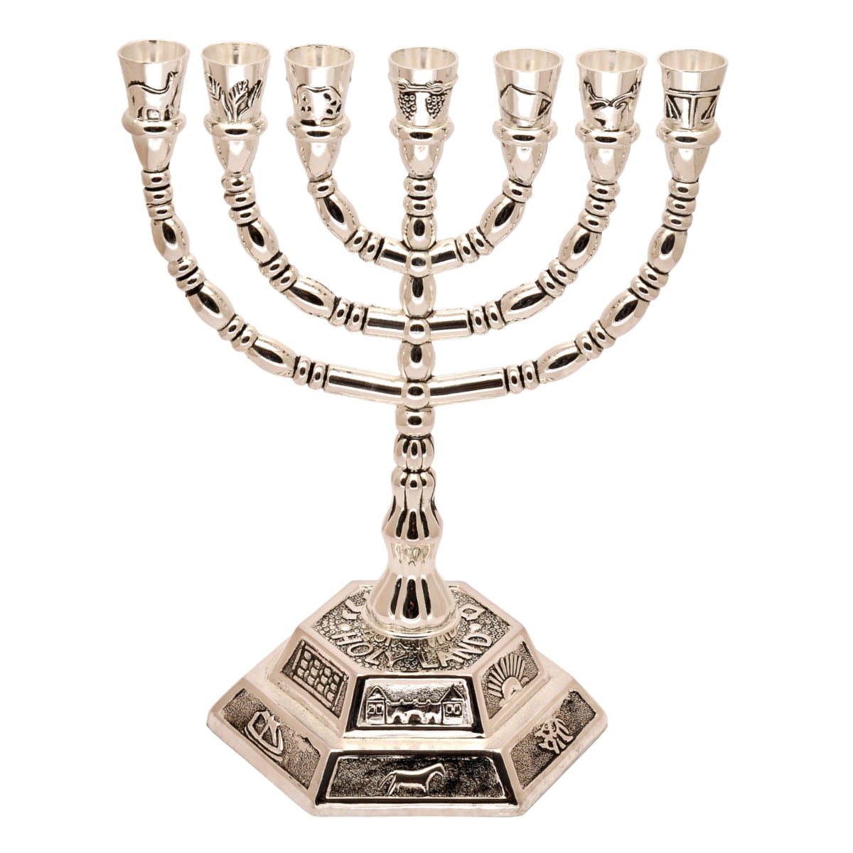 Menorah In Bronze Plated Authentic Temple Candle Holder