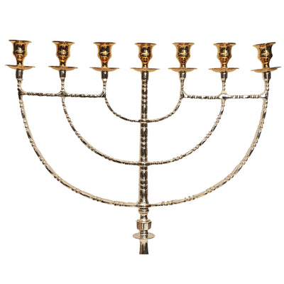 Huge Menorah Temple Gold And Silver Plated from Jerusalem 34.6″ / 88 cm