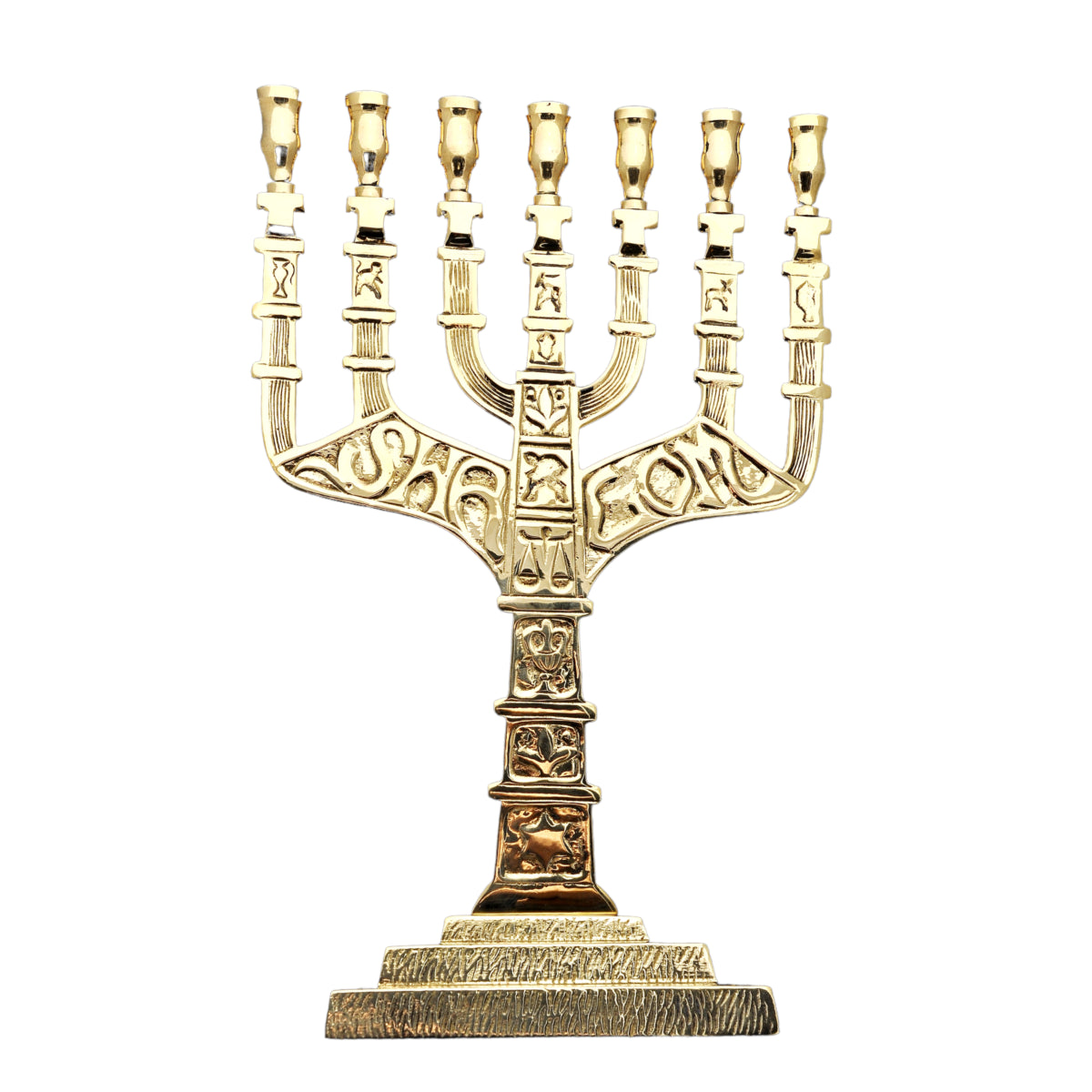 Menorah Gold Plated Candle Holder 11″ / 28 cm