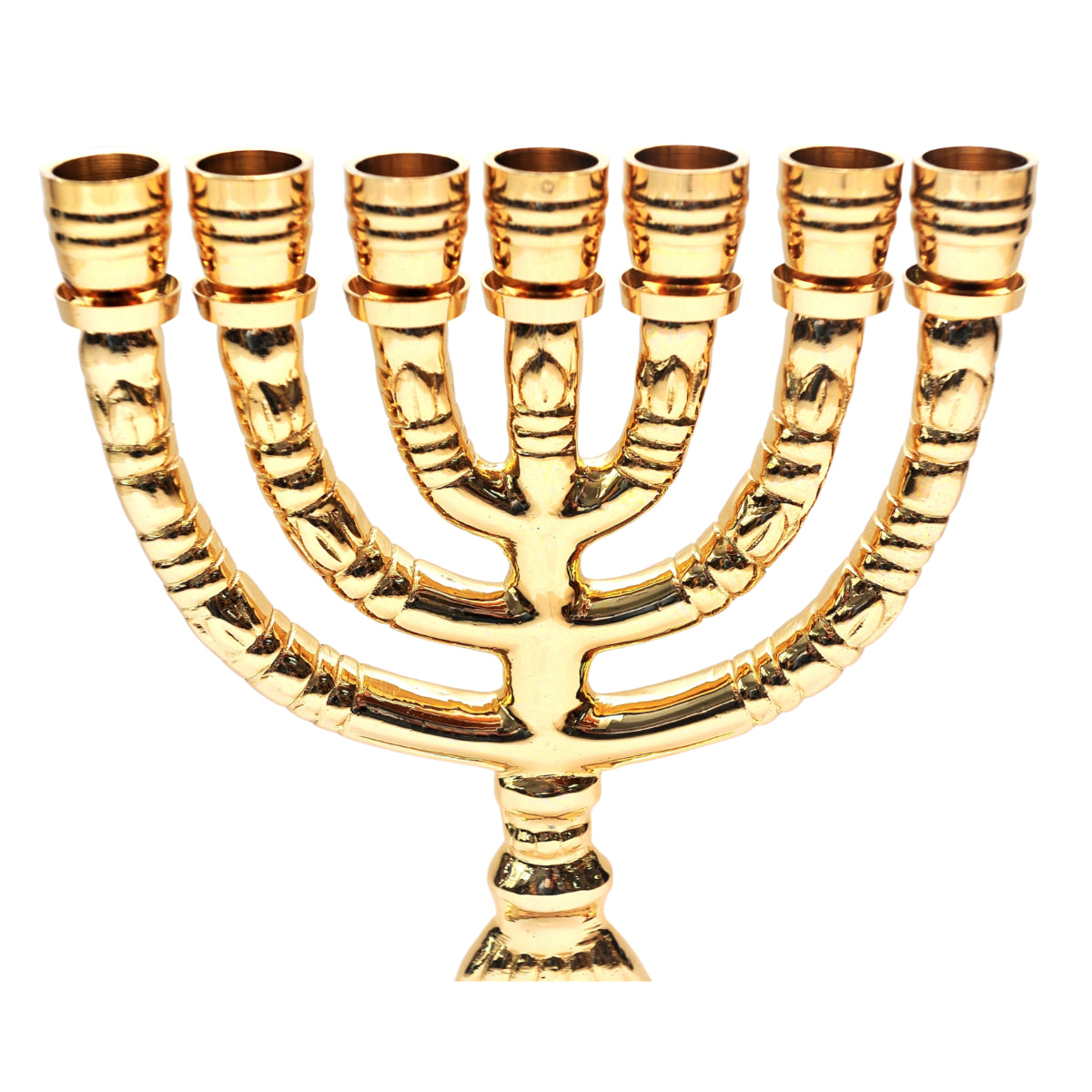 Large Menorah Gold Plated Holy Land Jerusalem H/28 x W/21