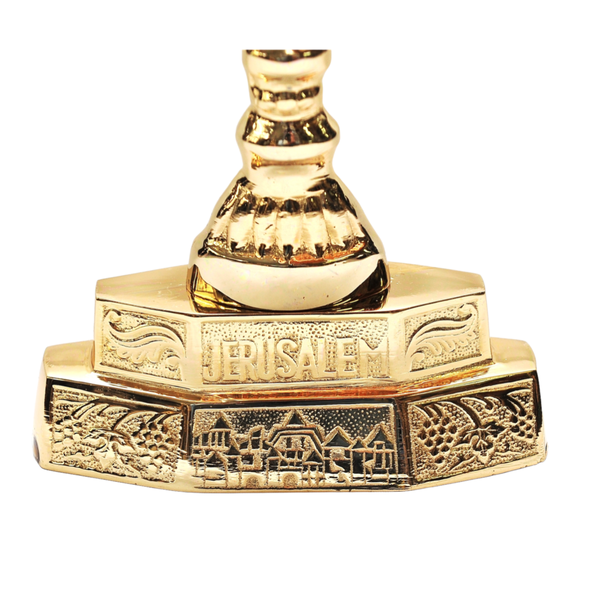 Large Menorah Gold Plated Holy Land Jerusalem H/28 x W/21