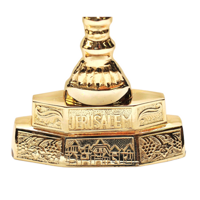 Large Menorah Gold Plated Holy Land Jerusalem H/28 x W/21