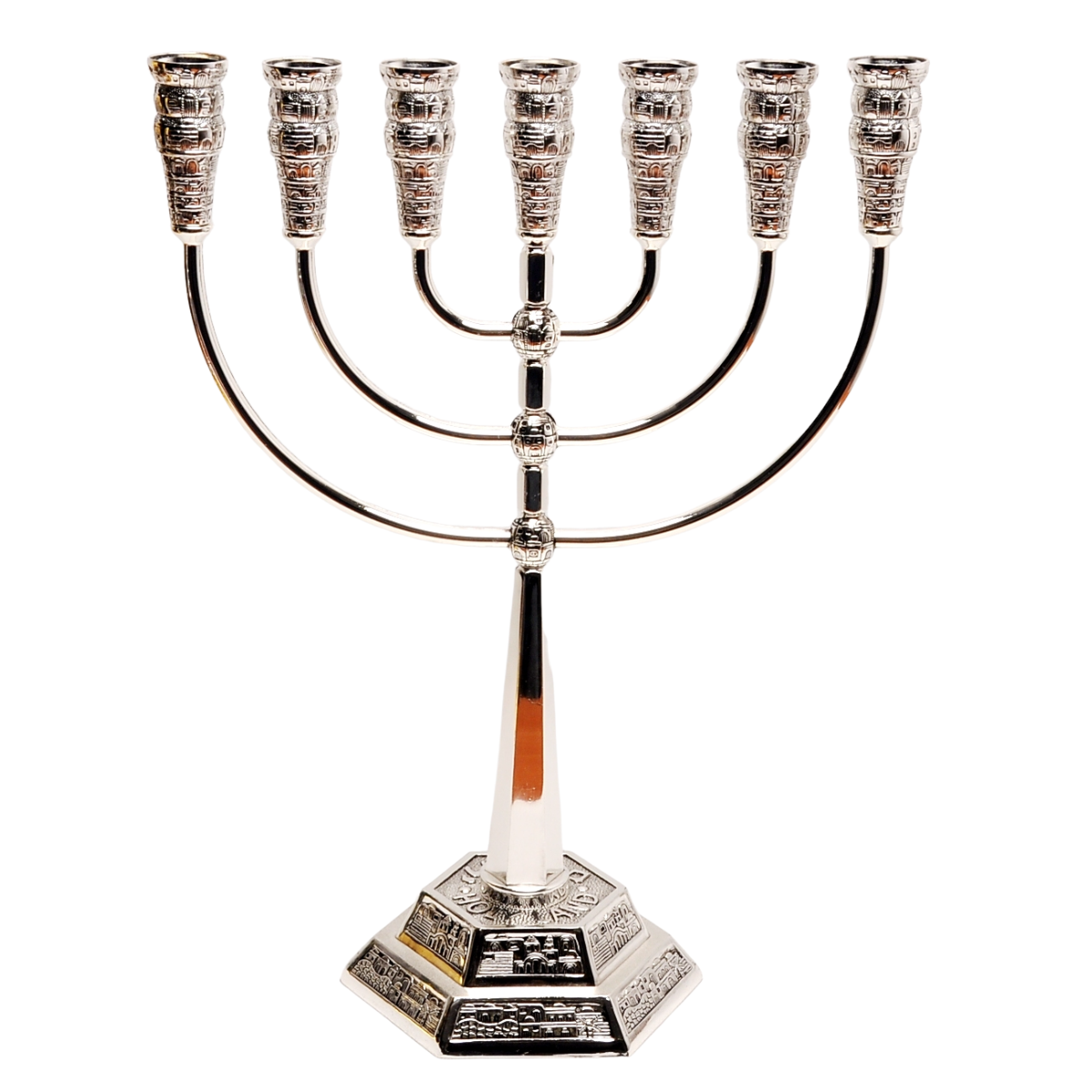 Large Authentic Menorah Jerusalem Silver Plated Candle Holder 15.8″ / 40 cm