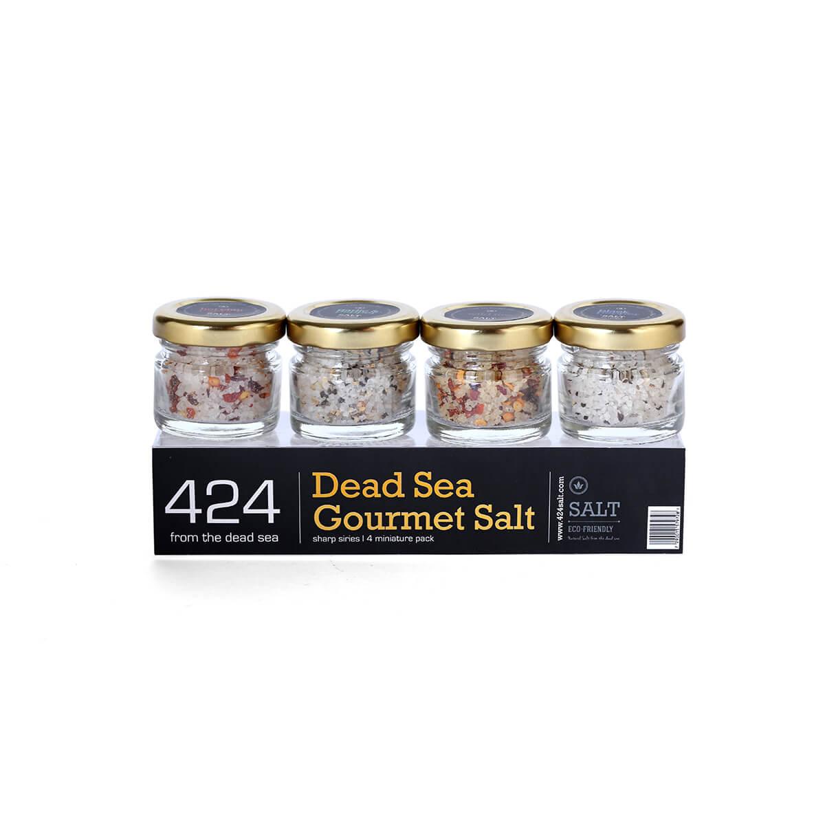 4 mix mini jars Of Gourmet Salt From The Dead Sea - Spring Nahal