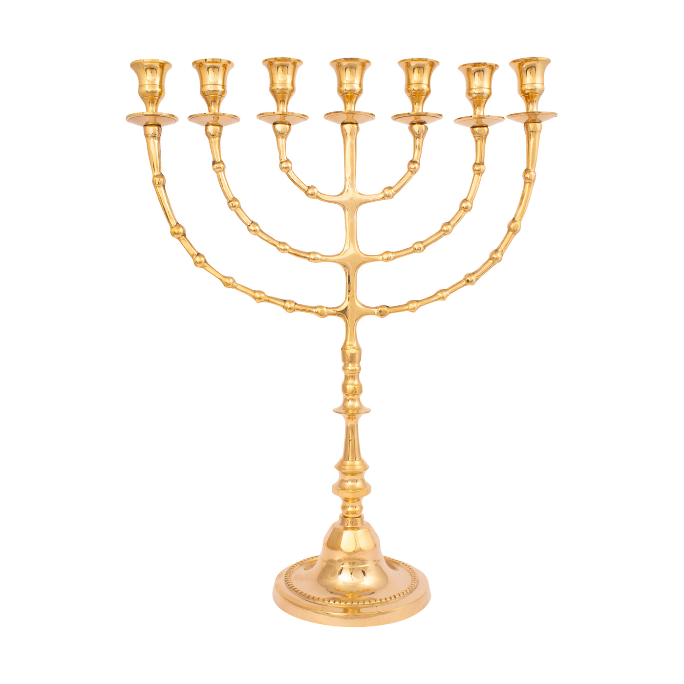Large Authentic Gold Plated Menorah 18″ / 47cm