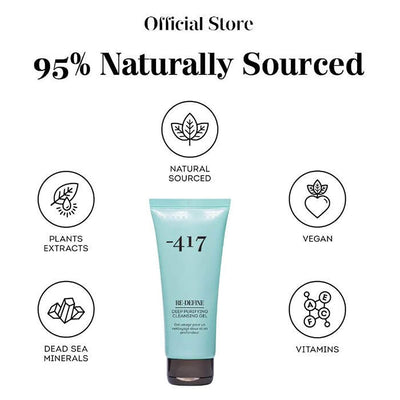 -417 Dead Sea Cosmetics Redefine Deep Purifying Cleansing Gel - Natural - Gentle Face Wash that Purifies, Cleanses & Removes Makeup