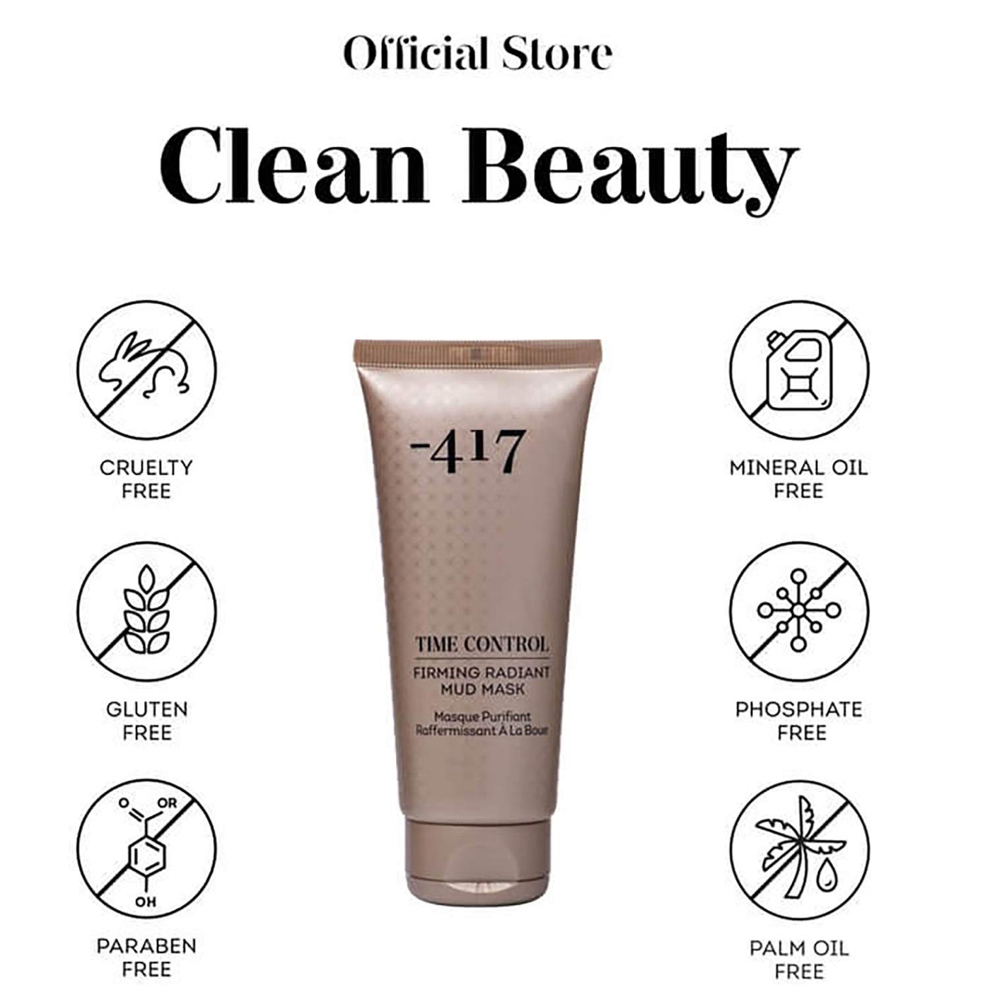 -417 Dead Sea Cosmetics Firming Time Control Mud Mask - 2 in 1 Exfoliating & Nourishing Mud Mask