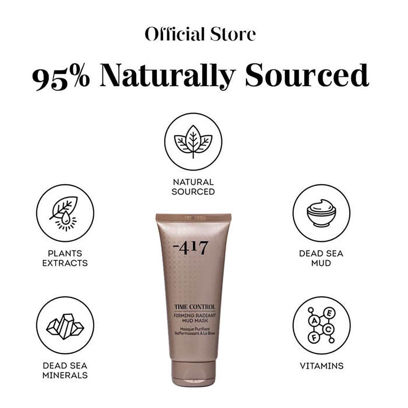 -417 Dead Sea Cosmetics Firming Time Control Mud Mask - 2 in 1 Exfoliating & Nourishing Mud Mask