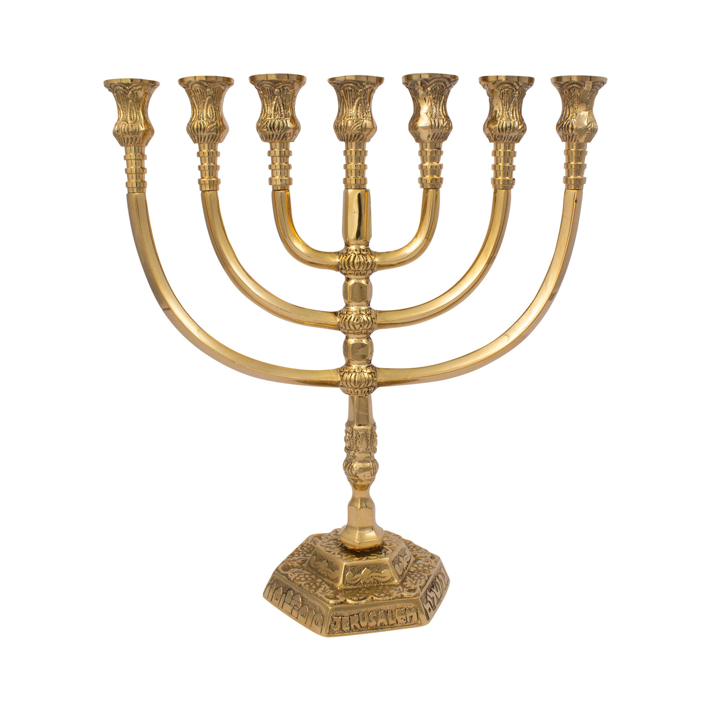 Large Authentic Gold Plated Menorah 12″ / 30cm