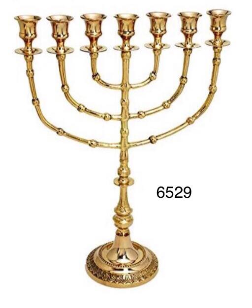 Menorah Handmade Candle Holder Jewish Candelabra Made with Solid Brass 16" / 40 cm