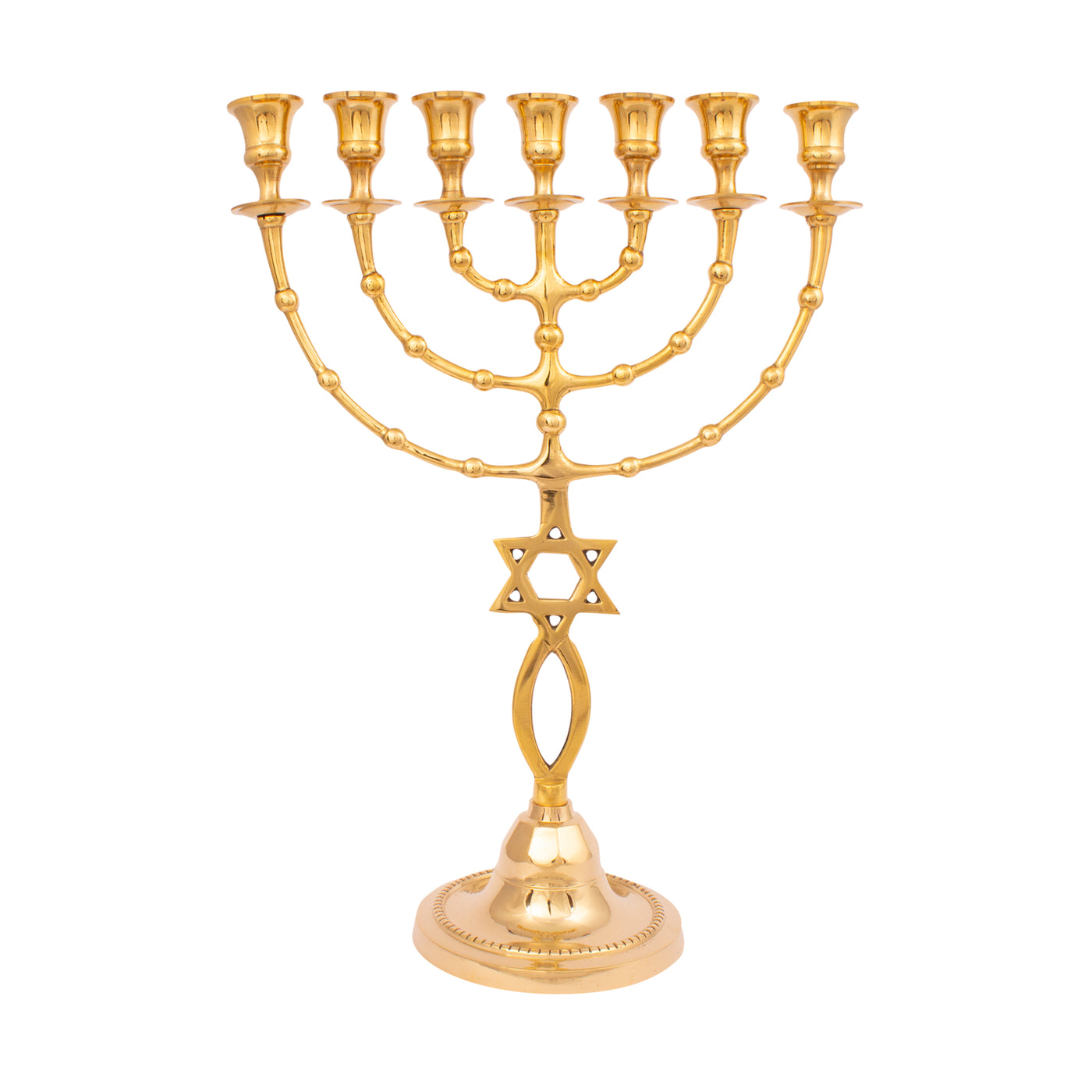 Jewish Messianic Gold Temple Menorah Gold Plated 15.5″ / 40 cm