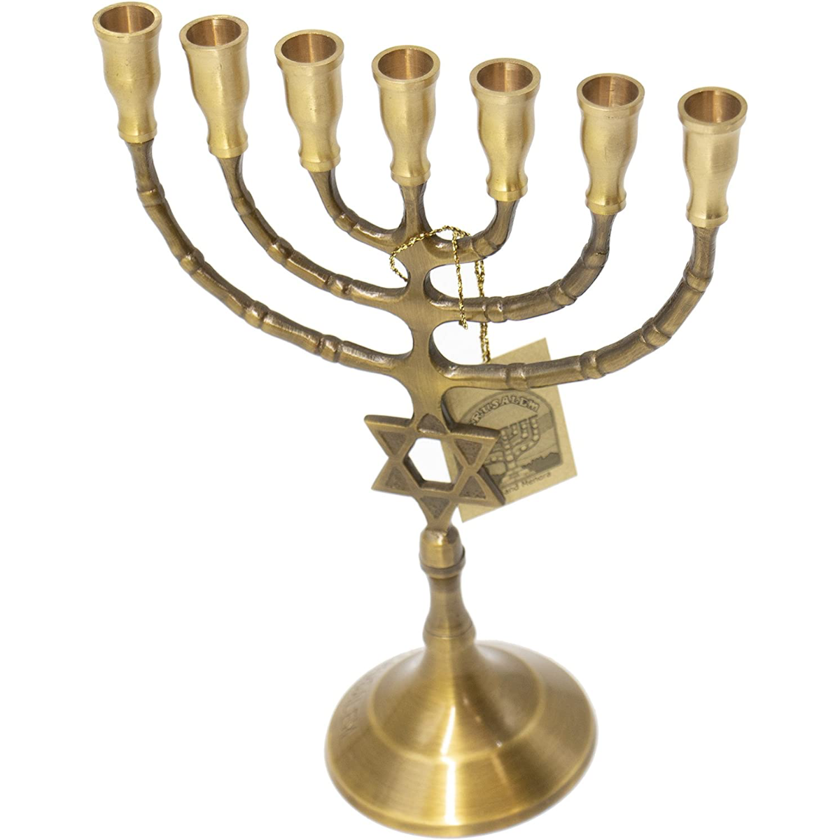 Jerusalem Goliath Menorah Gold Plated from the Holy Land 8.7″ / 22cm