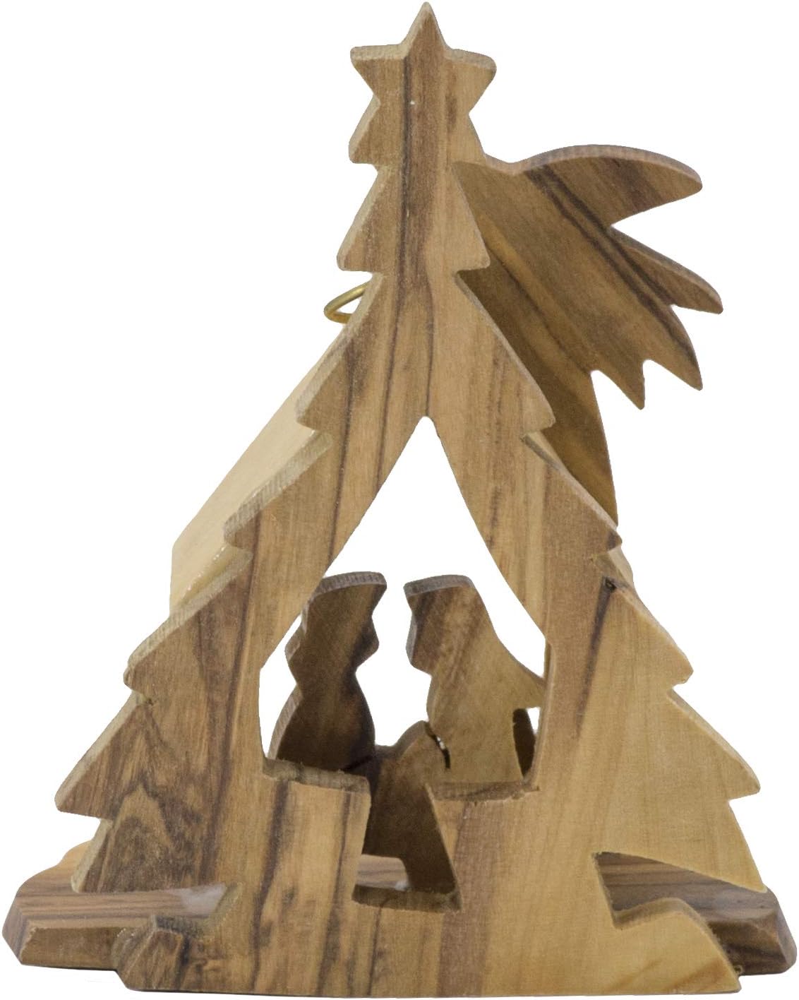 Olive Wood Christian Small Crib Tree from Bethlehem Made in The Holy Land (3.2'')