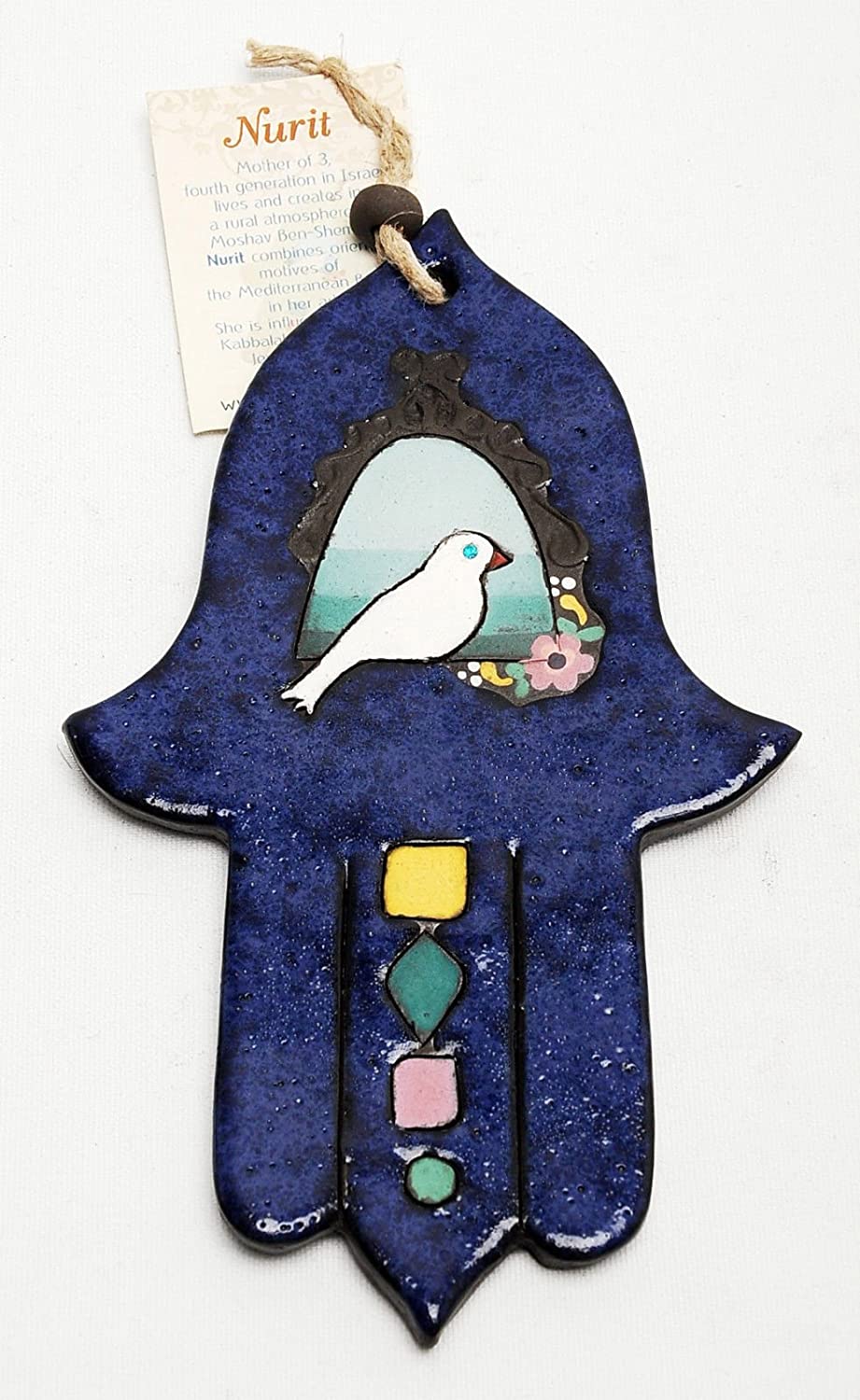 Hamsa Hand Wall Hanging Evil Eye Kabbalah Luck New Ceramics from holy land #706